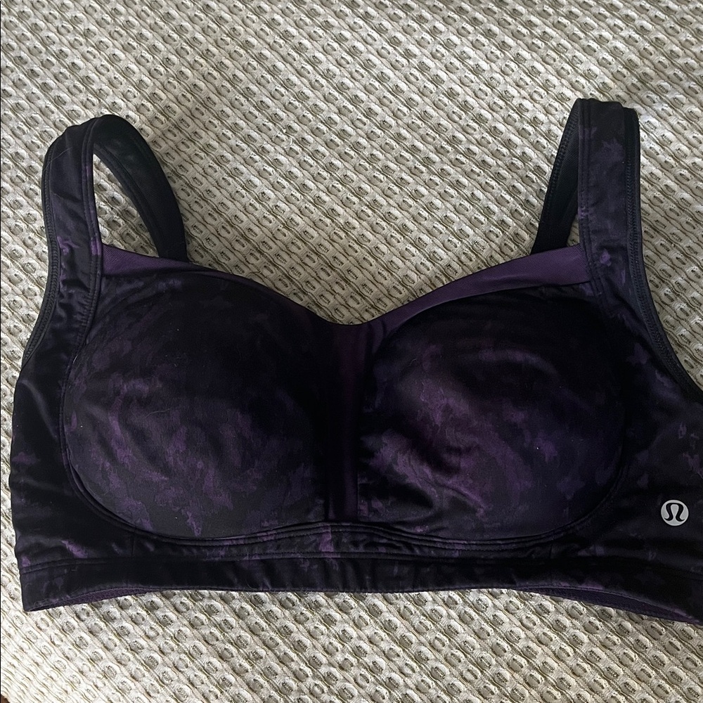 lululemon Purple and Black Tata Tamer Sports Bra